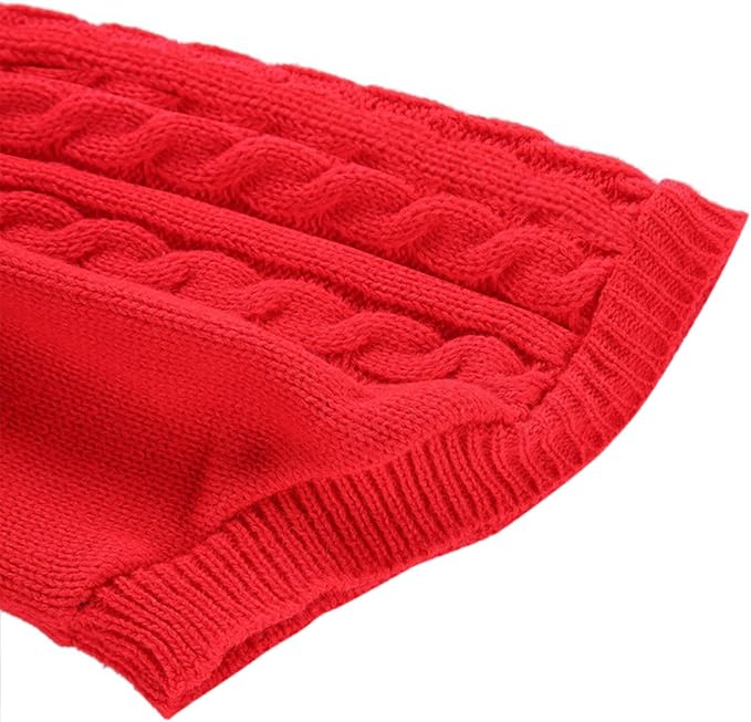 CHBORCHICEN Small Dog Sweaters Knitted Pet Cat Warm Dog Sweatshirt Winter Clothes Kitten Puppy Sweater (Small,Red)
