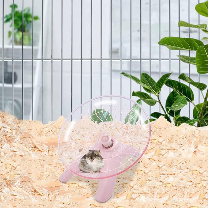 Wontee Hamster Water Bottle Water Dispenser Hamster Silent Exercise Running Wheel for Dwarf Hamsters Gerbil Mice (Pink, 80ML)
