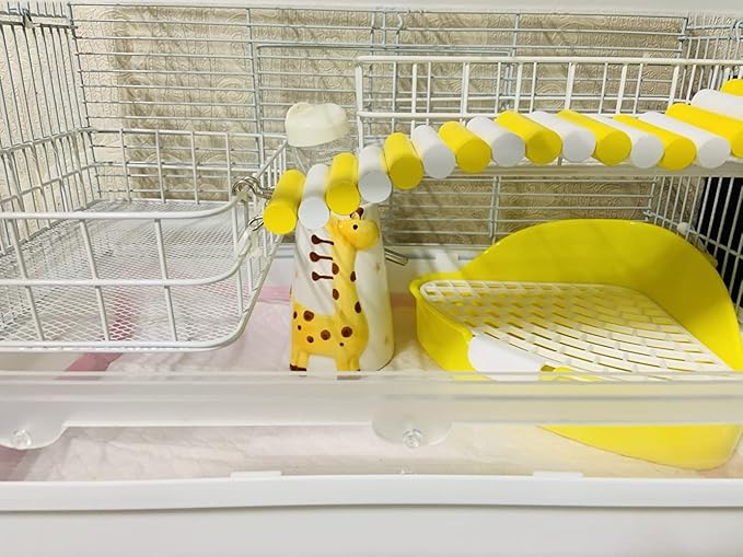 Rat Cage Platform, All-Metal Basket Chew-Proof Design, Chinchilla Toys and Cage Accessories Ledge Ramp fit Ferret, Guinea Pig, Sugar Glider