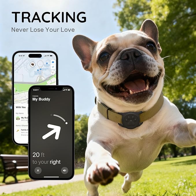 for Airtag Dog Collar Holder, Dog Airtag Holder Waterproof, Lightweight & Soft Silicone Air Tag Case for Pet Collars, Works with Multiple Tracker Tag Products (Black1, 1 Pack)