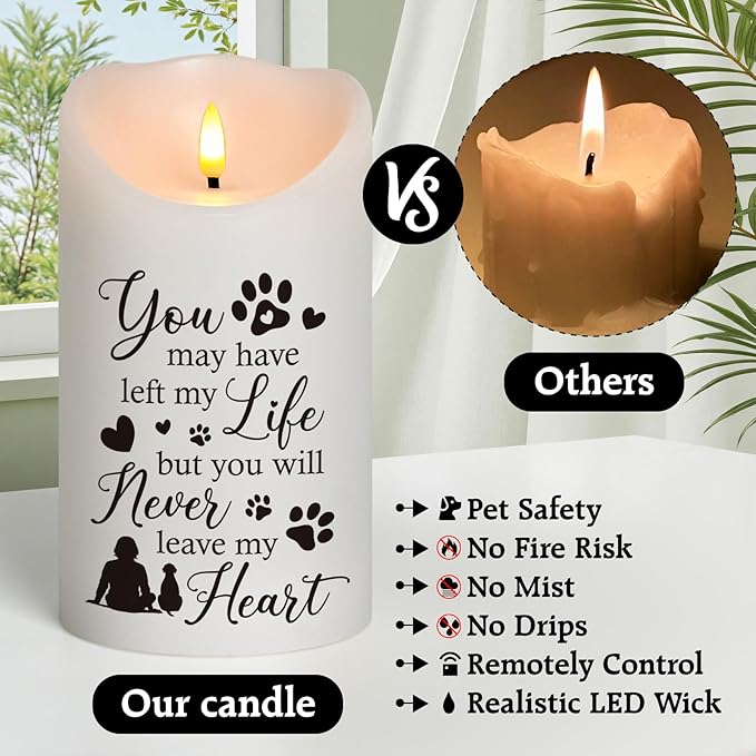 Pet Memorial Gifts for Dogs Cats Loss of Dog Sympathy Gift, Sympathy Candle for Doggie, Condolence Present for Pet Lovers, Friends to Remember Doggie, Marking Bereavement And Grief(4" x 7")