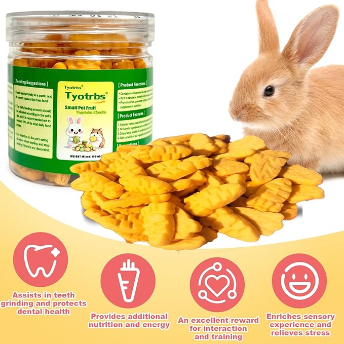 Hamster Chews, HamsterTreat and Toys Rabbit Treats Bunny Treats Small Animal Molar Toys for Guinea Pig Hamster Bunny Chinchilla Gerbil, 50g / 1.76oz