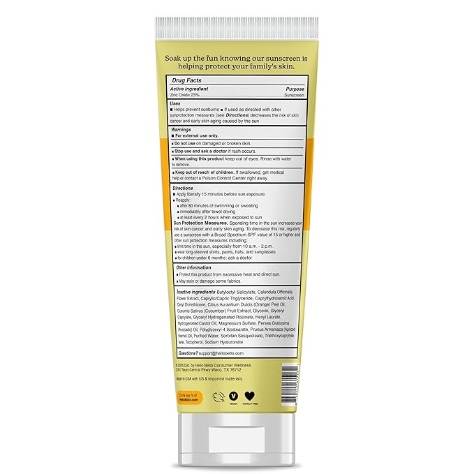 Hello Bello Kids Mineral SPF 50 Sunscreen Lotion with Broad Spectrum UVA + UVB Protection, Water Resistant and Reef Friendly Sun Protection for Babies and Kids, 5 fl oz (Pack of 1)