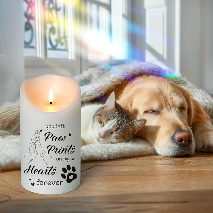 Pet Memorial Gifts for Dogs Cats Loss of Dog Sympathy Gift, Sympathy Candle for Doggie, Condolence Present for Pet Lovers, Friends to Remember Doggie, Marking Bereavement And Grief(4" x 7")