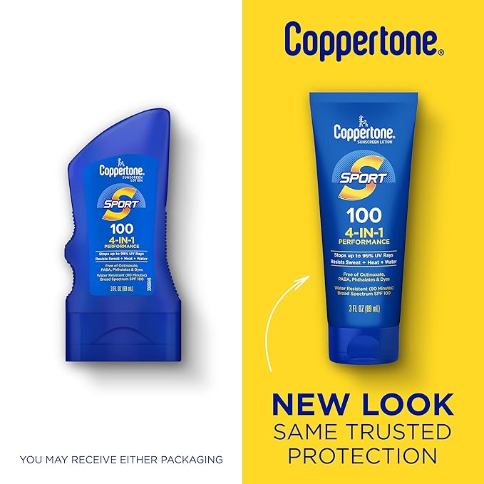 Coppertone SPORT Sunscreen Lotion Broad Spectrum SPF 100 (3 Fluid Ounce) (Packaging may vary)