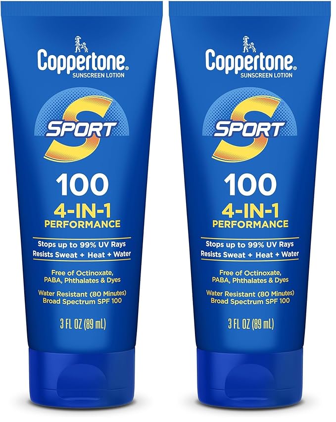 Coppertone SPORT Sunscreen Lotion Broad Spectrum SPF 100 (3 Fluid Ounce) (Packaging may vary),(Pack of 2)