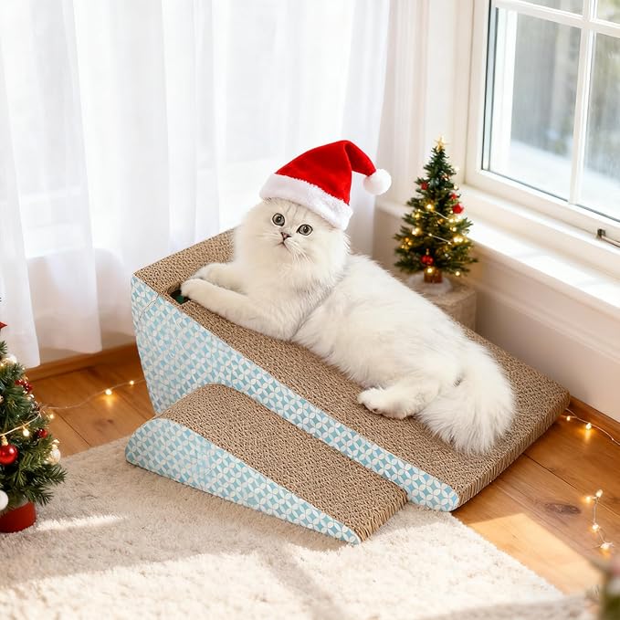 Slope Cut Ball Cat Scraper Combination - Durable Cat Leisure Bed - Indoor Scraper and Play House - Corrugated Toy Cats Birthday - 17.1L*7.4W*6.5H