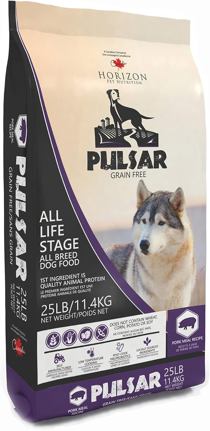 Pulsar Premium Grain Free Dog Food | Pork Formula | All Life Stage, Non GMO, Meat Dense Diet | 25 lb Bag