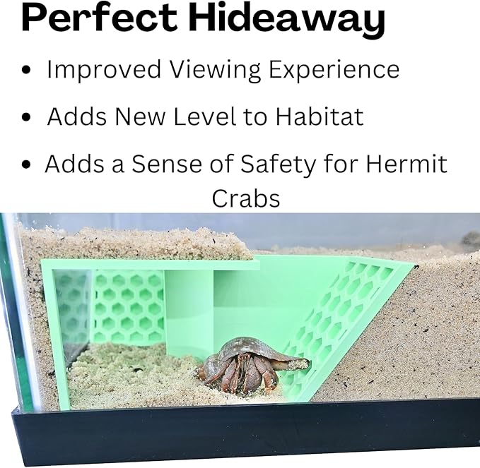 Hermit Crab Underground Tunnel Cave Corner | Hermit Crab Climbing Tank Decor Hide Hideout | Enrichment Habitat Hideaway Decoration Accessories Supplies Toys Ornaments (Seafoam Green)