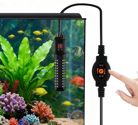100W Aquarium Heater, Adjustable Thermostat Fish Tank Heater | Auto Shut-Off, Explosion-Proof for Fresh & Saltwater