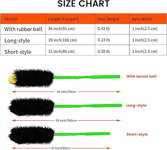 HOWGO Dog Rope Toy,Dog Bungee Chaser Toy 100% Sheepskin,Sheep Smell Tug Toy for All Breeds (Green, Short Without Ball)
