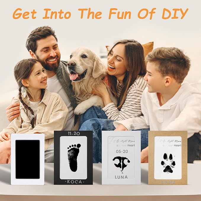 Inkless Paw Print Kit,Dog Paw Print Kit,Dog Nose Print Kit,Clean Touch Ink Pads and Imprint Cards,Pet Paw Print Impression Kit for Dogs Cats Footprint Keepsake
