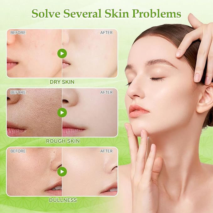 Green Tea Skin Care Set, Green Tea Skin Care for Teens 10-12, Gentle Moisturizing Face Care Kit with Cleanser, Toner, Serum, Eye Cream & Cream, Travel Size Facial Kit for Women Girls