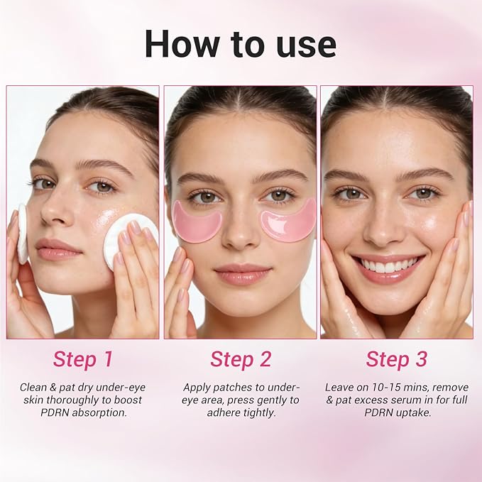 Serene Eyes Patches with PDRN & Collagen, Upgraded Instant Anti-Wrinkle Eye Mask for Dark Circles & Puffy Eyes, Hyaluronic Acid Hydrating Under Eye Patches, Instalift Treatment, 10 Pairs