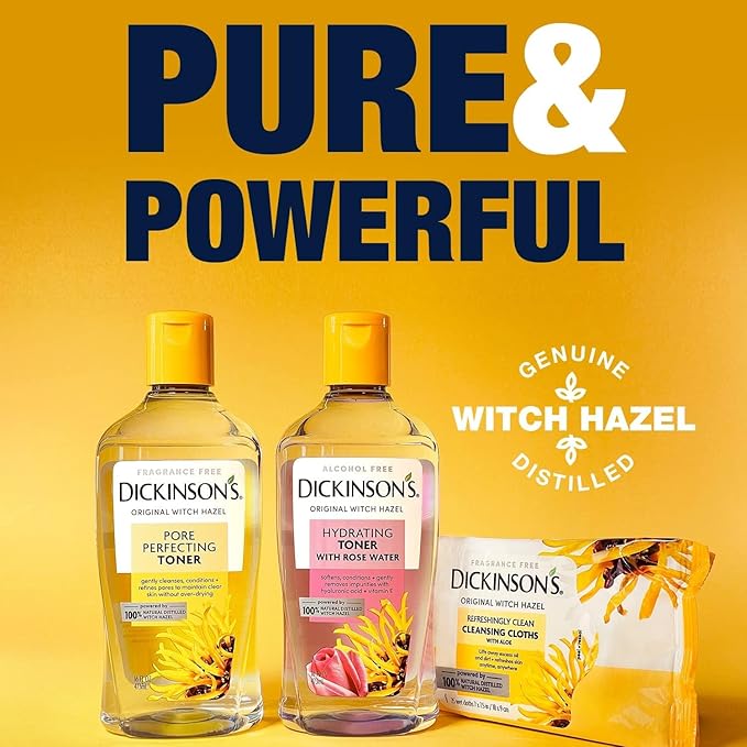 Dickinson's Original Witch Hazel Pore Perfecting Toner | 100% Natural Distilled Witch Hazel | America's #1 Toner | Refines Pores | Removes Impurities & Oil | 16 Fl Oz