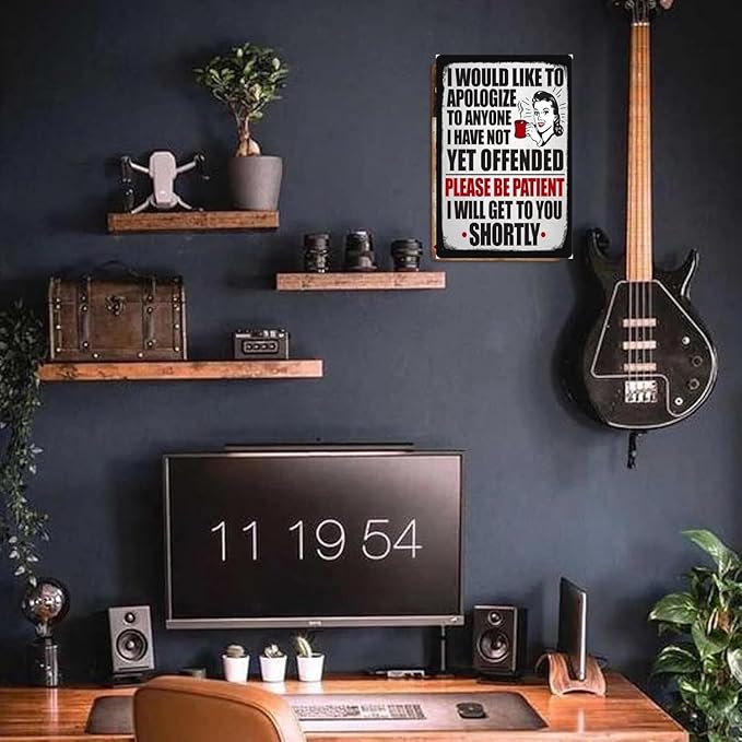 8x12inch Retro Metal Sign I Would Like To Apologize To Anyone I Have Not Yet Offended Metal Decor Vintage Funny Tin Plaque Wall Stickers For Garage Man Cave Beer Cafe Bar Pub Club Home Decor