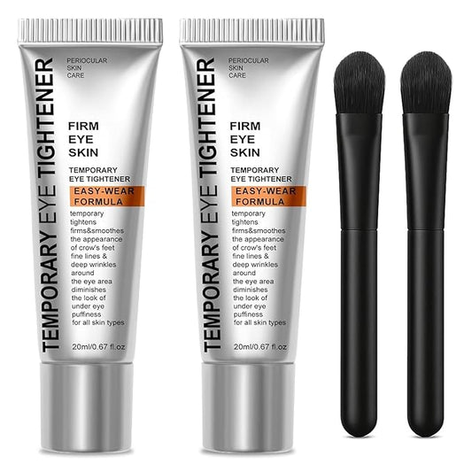 Perfection Eye Tightener Cream, Instant Firming Lifting Eye Cream for Wrinkles, Puffiness & Fine Lines, Gentle Skin Care All Skin Types-White-(2PCS with 2 Brushes)
