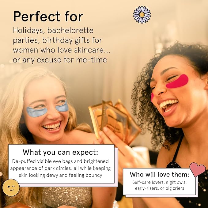 grace & stella Award Winning Under Eye Mask - Birthday Gifts for Women - Gel Eye Patches for Dark Circles, Puffy Eyes, Wrinkles, Undereye Bags - Gifts for Teen Girls - Vegan (48 Pairs, Gold)