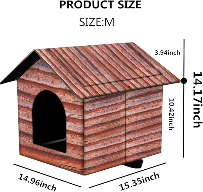 Outdoor Cat House Cat House for Outdoor and Indoor Use - Waterproof Shelter for Cats, Dogs, and Feral Animals (Redwood Color, Medium)