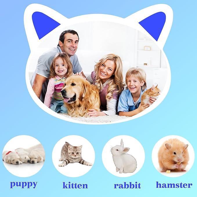 3 Pack Kitten Silicone Bottle Feeding Kit,Nipple & Feeding Kit for Kittens, Reusable Newborn Kitten Supplies, Suitable for Feeding Kitten, Puppy, Rabbit,Hamster (Blue, Large)