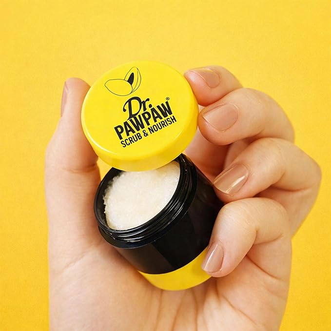 Dr. PawPaw Lip Scrub and Lip Balm Duo - Vegan Lip Scrub Exfoliator and Hydrating Lip Balm with Pawpaw, Aloe, Olive and Castor Oils - 0.55 oz