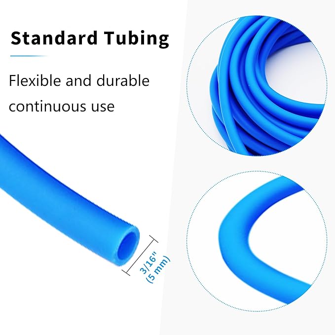 Premium 50FT 3/16inch Blue Air Hose for Aquarium with Connector,Check Valve, Control Valve Accessories (Blue, 50 ft.)