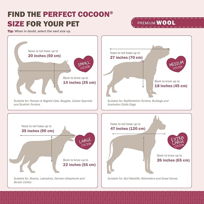 Cocoon® - Eco-Friendly Pet Burial & Cremation Ceremony Kit (Premium Wool) - Casket for Dogs and Cats (Choose Size & Color) (Medium, Pink)