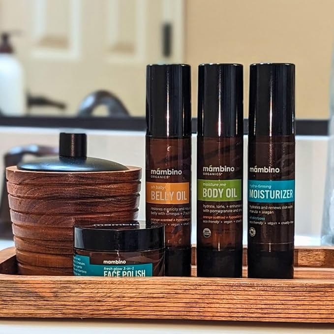 Mambino Organics Second Trimester Set – Skincare Pregnancy Gift Box - Body Oil, Shea Butter, Maternity Essentials