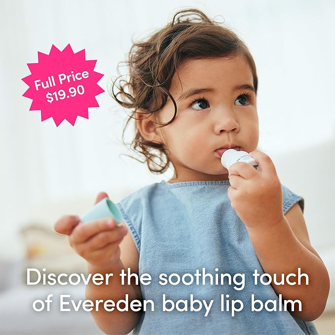 Evereden Baby Lip Balm, 0.14 oz | Clean Baby Care | Non-toxic and Fragrance Free Skincare | Pack of 2