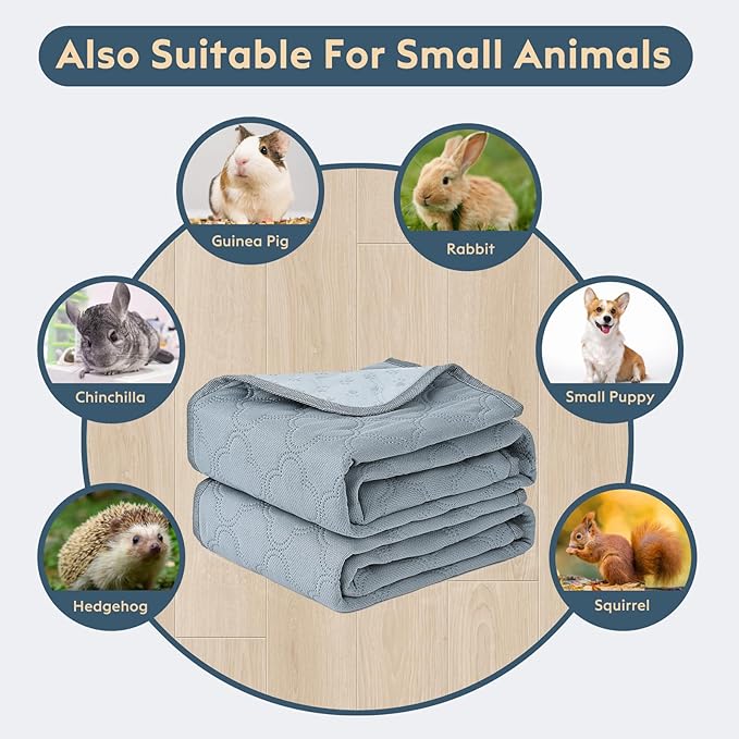 Washable Super Absorbent Pee Pads - 2 Pack Reusable Waterproof Pet Training Pads with Paw Shape Non-Slip Backing (Light Grey, 36" x 48")