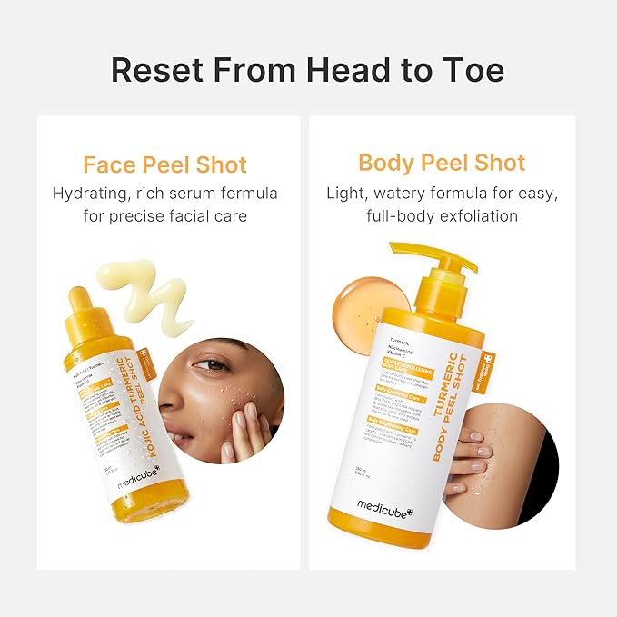 medicube Peel Shot with Turmeric | Reset in One Step | Gentle Exfoliating Serum with BHA, LHA & PHA for Dead Skin Cells, Blackheads & Excess Sebum | For Dull, Rough & Troubled Skin | 2.7 fl.oz