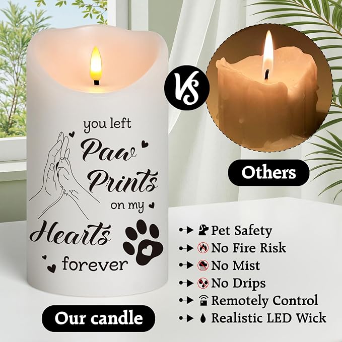 Pet Memorial Gifts for Dogs Cats Loss of Dog Sympathy Gift, Sympathy Candle for Doggie, Condolence Present for Pet Lovers, Friends to Remember Doggie, Marking Bereavement And Grief(4" x 7")