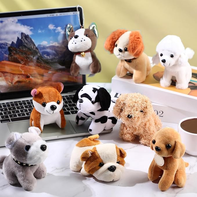 Aoriher 18 Pcs Mini Plush Dogs Bulk Puppy Stuffed Animals Small Stuffed Cute Assorted Soft Plush Toys Doll for Puppy Birthday Party Favors(Novelty Dog)