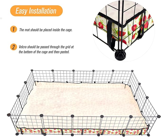 Guinea Pig Cage Liner，Washable Waterproof Oxford Cloth Cage Liners for Small Animals,Hamster Chinchilla Hedgehog Rabbit and Other Small Animals Not Include Cage (36x60 inches)