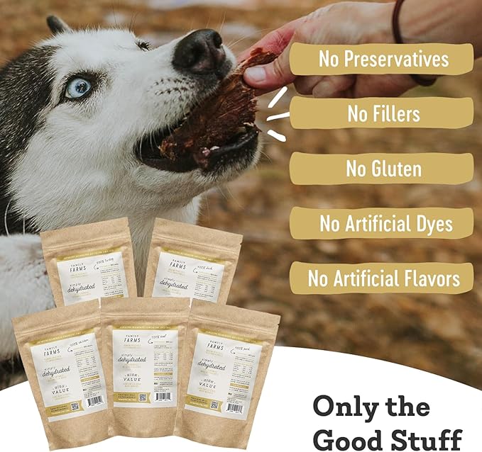 Farm Hounds - Dog Jerky Bundle - Premium Natural Jerky for Dogs - 100% Humanely Raised - Break-to-Size - No Added Fillers - Made in USA - 5 Pack