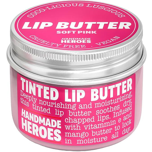 100% Natural Tinted Lip Butter Sleeping Lip Mask Clean Petroleum Free Lip Moisturizer and Conditioner for Dry Lips Intensive Lip Balm and Lip Therapy Skin Care with Mango butter (Light Pink)