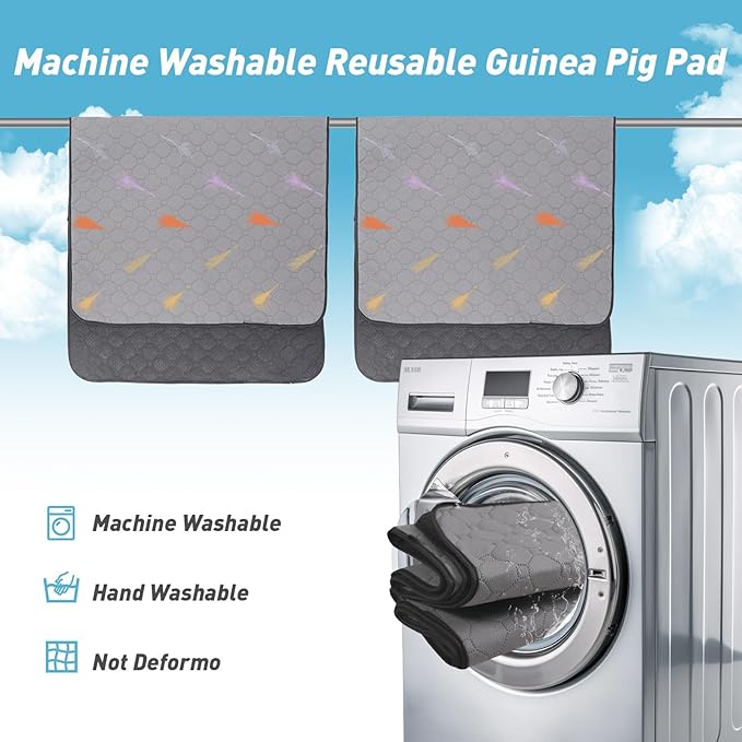 2Pcs Guinea Pig Cage Liners,Guinea Pig Fleece Cage Liners28''X28'' Super Absorbent Washable Pee Pads Reusable for Rabbit Hamster Chinchilla