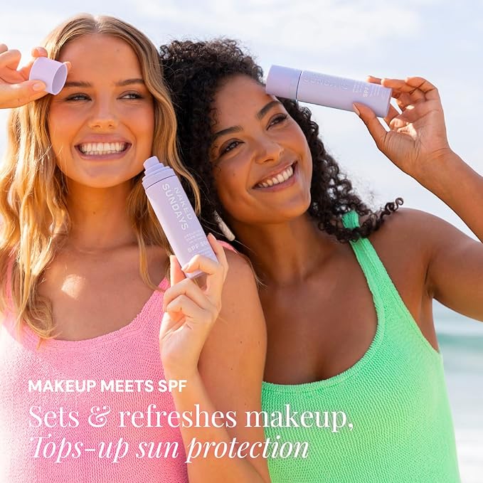Naked Sundays SPF 50 Hydrating Glow Face Mist – Daily Sunscreen Spray & Makeup Setting Spray with Hyaluronic Acid, Lightweight, Non-Greasy & Hydrating (75ml)