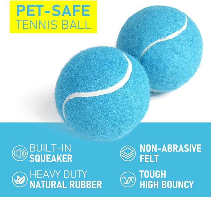 Prime Pets Dog Tennis Balls 4 Pack, 2" Durable High-Bounce Mini Tennis Balls for Dogs, Squeaky Dog Ball for Fetch & Training, Outdoor Interactive Dog Toy Ball for Small Dogs Puppy Puppies