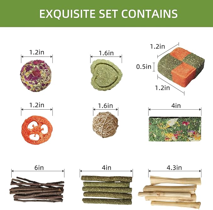 50-60Pcs Chinchilla Toys, Rabbits Chew Toys Bunny Treats with Papaya Stems Sweet Bamboo Hamsters, Chinchillas, Guinea Pigs (Part E, 50-60Pcs)