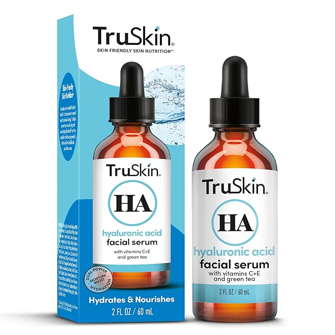 TruSkin Hyaluronic Acid Serum for Face – 7 Ultra-Hydrating Ingredients – Moisturizing & Plumping Facial Serum for Smooth, Healthy-Looking Skin, 2 Fl Oz