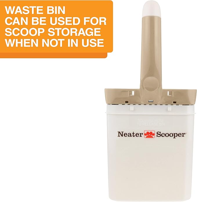Neater Pet Brands Neater Scooper Standard Cat Litter Scoop, 195 Refill Bags – Mess-Free Cat Litter Scooper with Bag, Spill-Proof Kitty Box Sifter, Bin Doubles as Scoop Holder, For Single-Cat Household