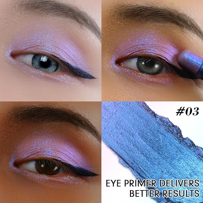 CHARMACY New Magic Eyeshadow Stick, Creamy Eye Shadow Stick, Dynamic Light color Change, Metallic Shimmer Eyeshadow, Long-Lasting Water-Resistant Formula, High Pigmented, Built-in Smudger #03