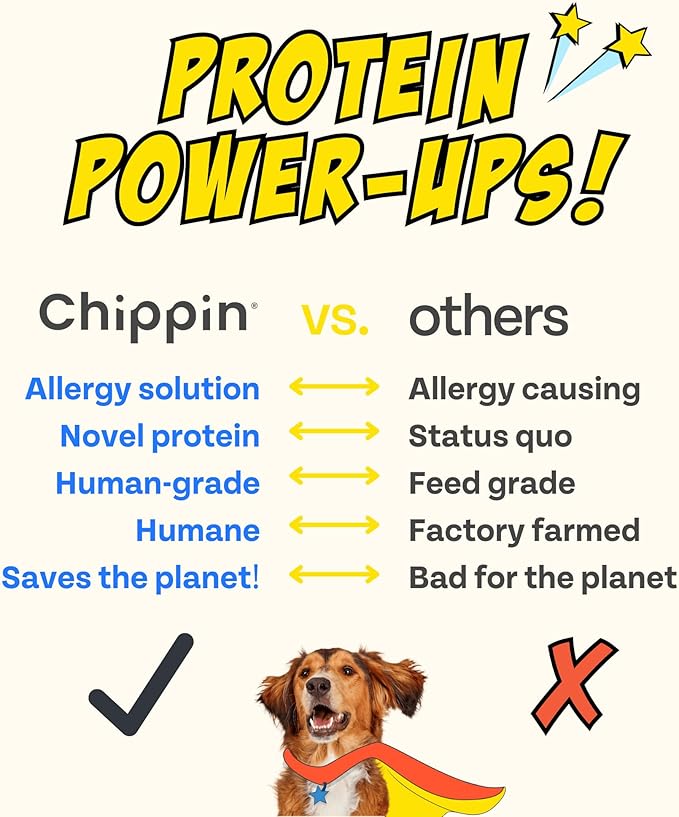 Chippin Peanut Butter Christmas Dog Treats, Chicken-Free – Sensitive-Stomach & Allergy-Friendly, Natural Healthy Puppy Training Treats, Pumpkin, Sustainable Cricket Protein, All Dog Sizes