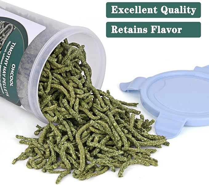 Timothy Hay Pellets 6.8 oz - 100% Timothy Premium Nutrition Pellet for Tortoise, Rabbits 6.8 oz