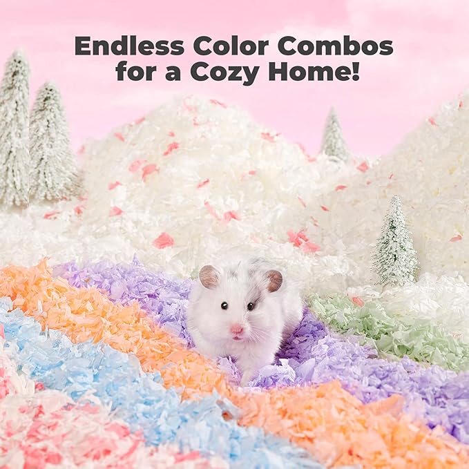 mini&moe Hamster Bedding 50L: Dust-Free and Odor Control Moisture Absorbent Unscented Natural Paper Small Pet Bedding - for Guinea Pigs, Hamsters, Chinchilla,Rabbits,Rat,Ferret, and Gerbil, 50 Liters