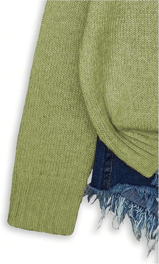 WDIRARA Women's Cat Graphic Sweater Long Sleeve Crew Neck Knit Tops Casual Knitwear