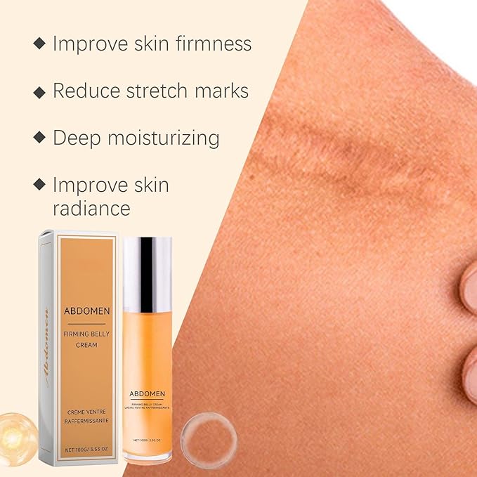 Firming Belly Cream for Stomach & Body – Skin Tightening & Moisturizing Lotion Stretch Mark & Cellulite Care, Lightweight Daily Use Tummy Cream – 100g