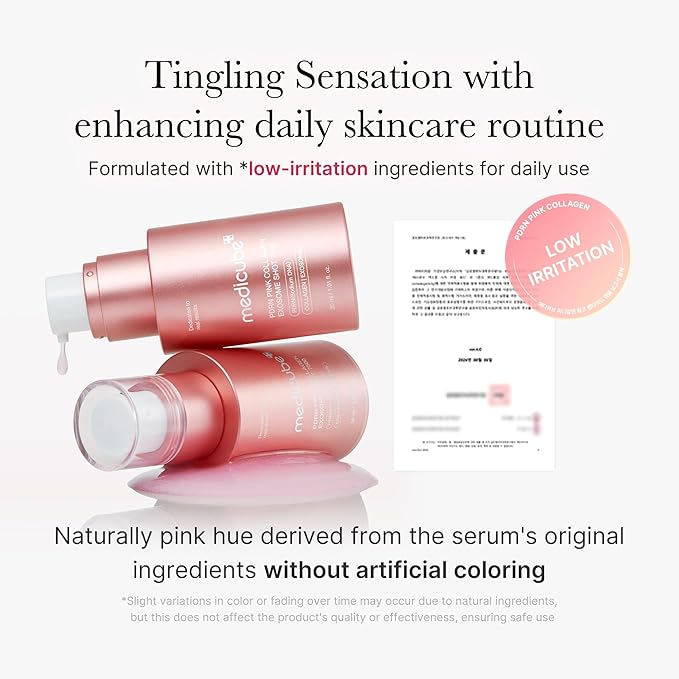 medicube Exosome Shot PDRN Pink Collagen 7,500 PPM Spicule Facial Serum | Liquid Skin Booster | Exosome, Salmon DNA Spicules | Uneven Skin Tone, Pore Care, Skin Texture | Korean Skincare, 1.01 fl.oz