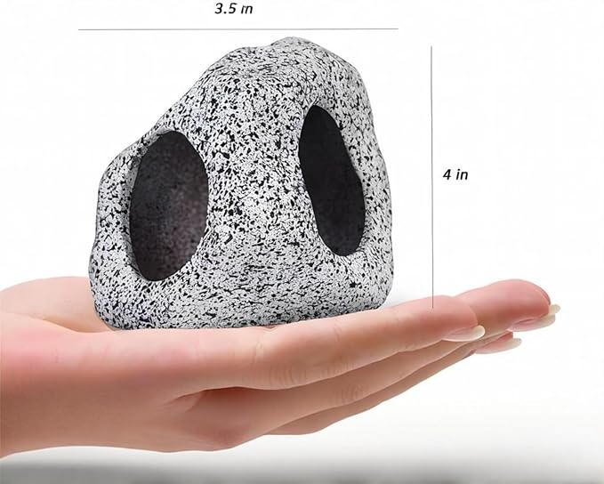 Aquarium Hideaway Rock Cave – Safe and Non-Toxic Ceramic Fish Tank Decorations, Betta Fish Cave and Aquarium Decor for Small Fish to Rest, Hide, and Play, Perfect Natural Tank Ornament